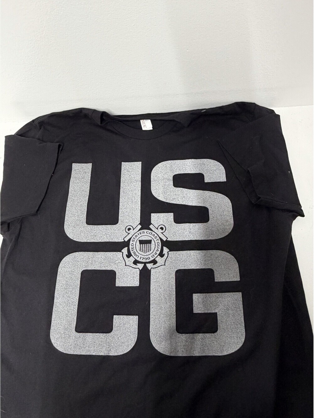 USCG U.S. Coast Guard Black T-Shirt, Men's Size L